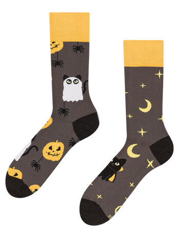 Vrolijke sokken Halloween kat