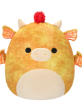 Squishmallows Dieric de gele draak met rood haar, 40 cm