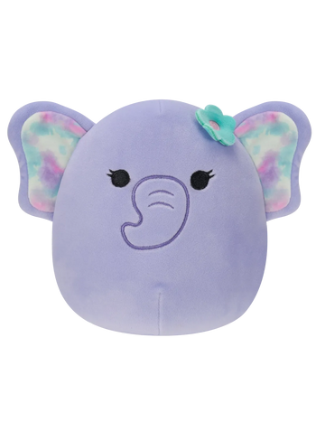 Squishmallows Anjali de paarse olifant met bloemenpin, 20 cm