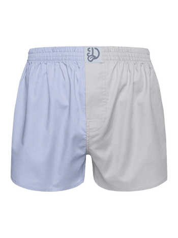Herenboxershorts blauw en grijs