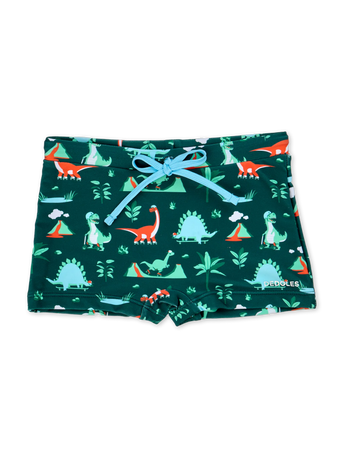 Vrolijk elastisch zwemshort voor kinderen Dino skatepark