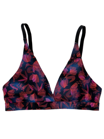Naadloze driehoek-bralette voor dames Nachtbloemen