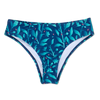 Midwaist bikinislip Turquoise bloemen