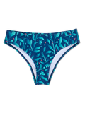 Midwaist bikinislip Turquoise bloemen