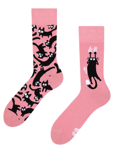 Vrolijke sokken Roze katten