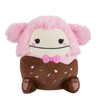 Squishmallows Brina de in chocolade gedoopte roze Bigfoot met roze strik, 20 cm