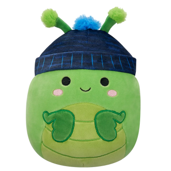 Squishmallows Trenton de groene bidsprinkhaan met muts, 20 cm