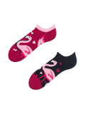 Vrolijke sneakersokken Flamingo's & harten