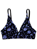 Naadloze driehoek-bralette voor dames Middernacht-klaproos