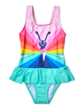 Vrolijk badpak voor meisjes Regenboog vlinder
