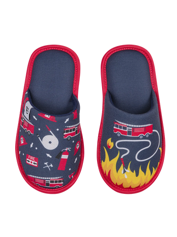 Vrolijke kinderslippers Graafmachine