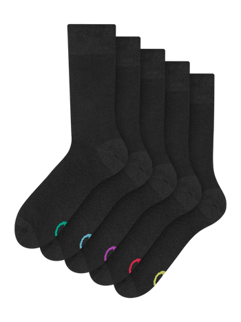Hoge sokken 5-pack Zwart classic
