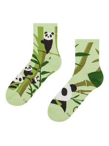 Vrolijke crewsokken Panda's en bamboe