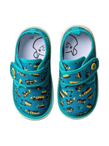 Vrolijke babyslippers Graafmachine