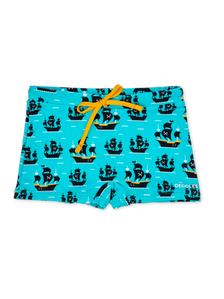 Vrolijk elastisch zwemshort voor kinderen Piratenboot