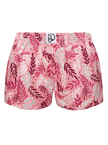 Vrolijke damesboxershorts Roze bladeren