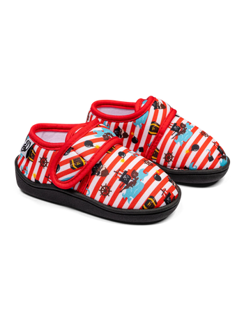 Vrolijke klittenband-slippers voor kinderen Piraat
