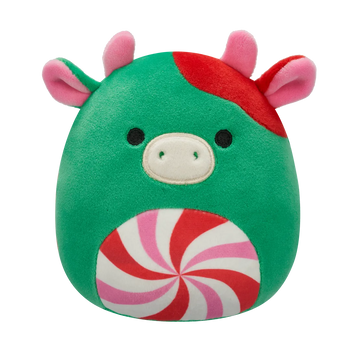 Squishmallows Ruben de groene koe met swirl buik, 20 cm