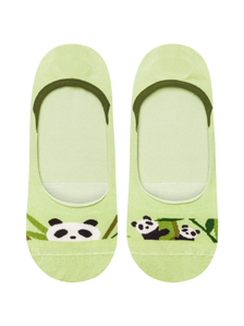 Vrolijke no-show sokken Panda's en bamboe