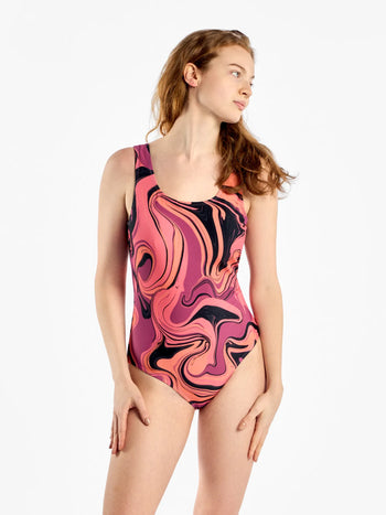 Vrolijk badpak voor dames Vloeibare kleuren