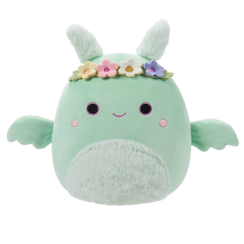 Squishmallows Tove de mintgroene mottenman met bloemenkroon en donzige buik, 20 cm
