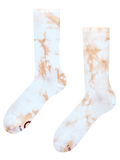 Beige tie-dye geribbelde sokken