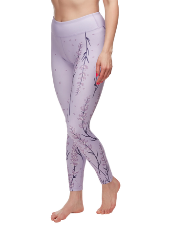 Vrolijke fitnessleggings Lavendelbloemen