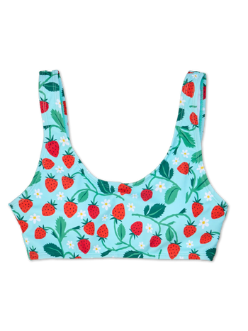 Vrolijke sportieve bikinitop Kleine aardbeien