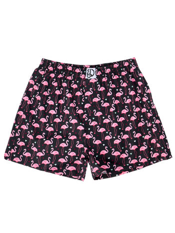 Vrolijk herenboxershort Flamingo's en hartjes