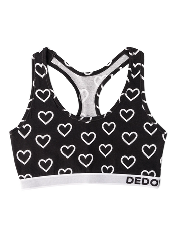 Vrolijke damesbralette Zwarte & witte hartjes