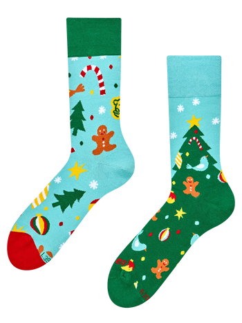 Vrolijke sokken Kerstboom en kerstversiering