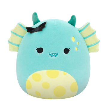 Squishmallows Liefste het Wintertaling Moerasmonster met gevlekte buik en vleermuisspeld, 20 cm
