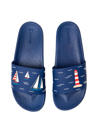 Vrolijke sliders Zeilboten op zee