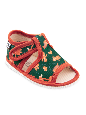 Kinderpantoffels open teen Speculaas