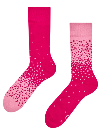 Warme sokken Donkeroze en licht roze