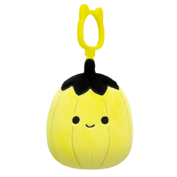 Squishmallows Clip-On Walt de Neon Lime groene pompoen met zwarte top, 9 cm