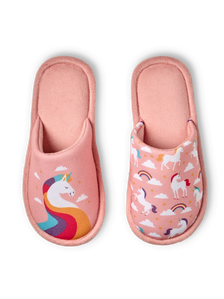 Vrolijke kinderslippers Eenhoorn in de wolken
