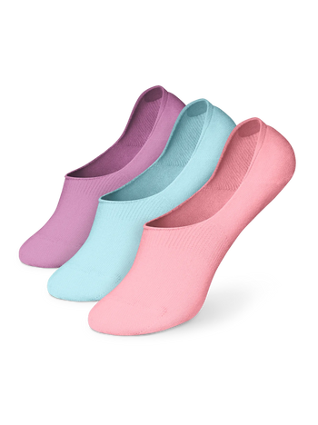 Katoenen no-show sokken 3-pak Pastel