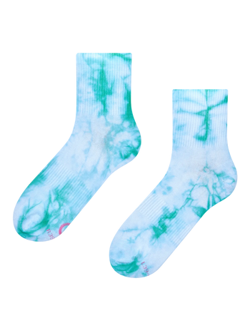 Crewsokken tie-dye Aquamarijn groen