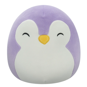 Squishmallows Elle de paarse pinguïn met gesloten ogen en witte buik, 20 cm