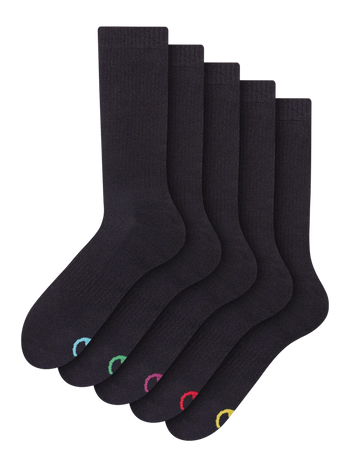 Sportsokken 5-pack zwart klassiek
