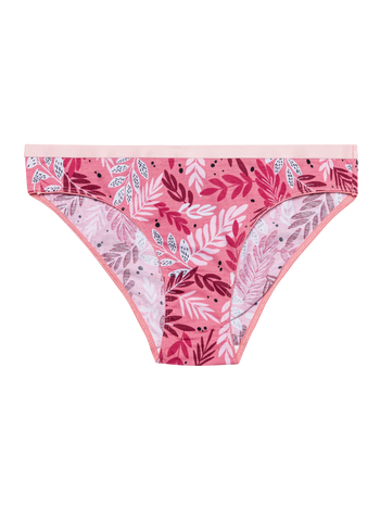Vrolijke damesslips Roze bladeren