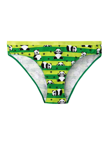 Vrolijke damesslips Panda en strepen