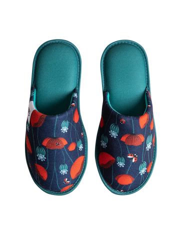 Vrolijke slippers Lieveheersbeestjes & papaverbloemen