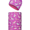 Vrolijke kinderset met muts en nekwarmer Dreaming Unicorn