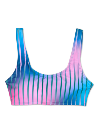 Vrolijke sportieve bikinitop Paarse strepen