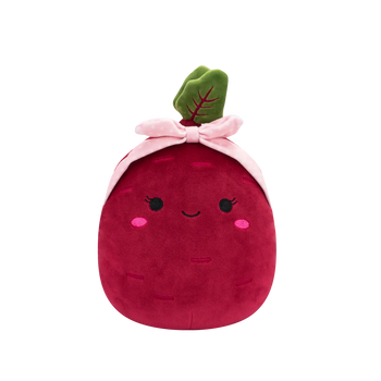 Squishmallows Claudia de paarse biet met roze hoofdband, 20 cm