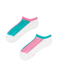 Roze en turquoise functionele sneakersokken