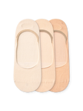 Katoenen no-show sokken 3-pak beige klassiek