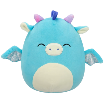 Squishmallows Tatiana de donkerblauwe draak met gesloten ogen, 20 cm